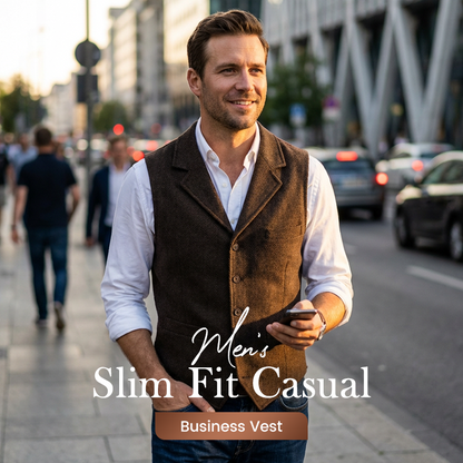 ✨ Nadčasové krejčovství | Pánská slim-fit vesta s výstřihem do V pro business