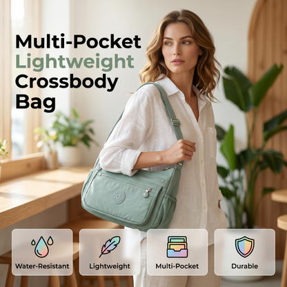 ⌛Časově omezená nabídka – Lehká nylonová crossbody taška s více kapsami – lehká, voděodolná a ideální pro každodenní dobrodružství 👜
