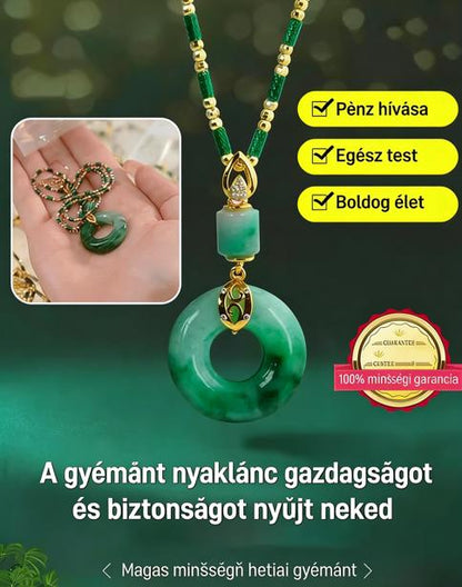 🍀 Természetes jáde medál – Elegancia, harmónia és szerencse egy ékszerben 💚