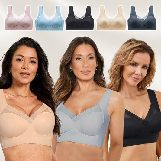 Dámská bezdrátová push-up podprsenka – plná podpora, hladká silueta – L–5XL – 🔥 1+1 ZDARMA