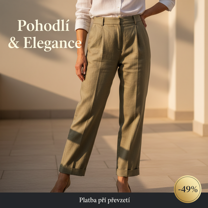 🔥👖 Dámské lněné kalhoty – pohodlný střih, dokonalá silueta | Výprodej -49%