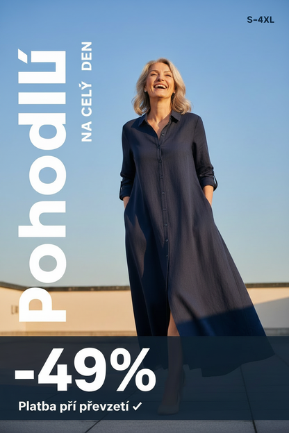 👗 Elegantní Dlouhé Šaty s Dlouhým Rukávem | 11 Barev | Velikosti S–5XL