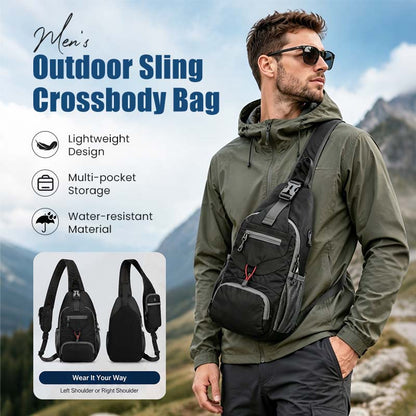 🎒 TEĎ SLEVA 49 %! 💧Unisex outdoorová crossbody taška přes rameno – více kapes, voděodolná, prodyšná záda 🌦️