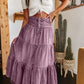 👗 Džínová maxi sukně – vysoký pas, vrstvená, áčkového střihu, s knoflíky vpředu ✨