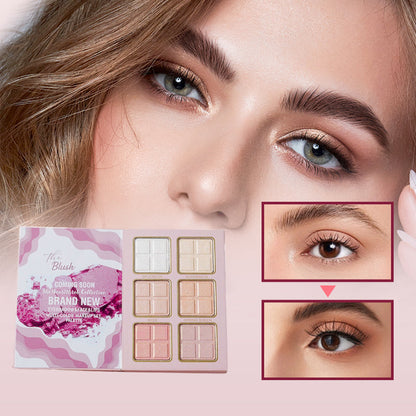 💄✨ 5 rétegű professzionális sminkpaletta – Szemhéjfesték, pirosító és highlighter egyben