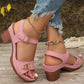 🌼	【EU 36-43】 Nyári női Chunky Magassarkú szandálok