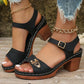 🌼	【EU 36-43】 Nyári női Chunky Magassarkú szandálok