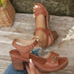 🌼	【EU 36-43】 Nyári női Chunky Magassarkú szandálok