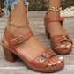 🌼	【EU 36-43】 Nyári női Chunky Magassarkú szandálok