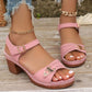 🌼	【EU 36-43】 Nyári női Chunky Magassarkú szandálok