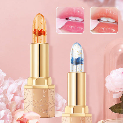 🌸💄 Kristályos virágos színváltó rúzs – Hidratáló, természetes és egyedi árnyalat