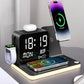 🔥4 az 1-ben gyors töltésű vezeték nélküli töltőállomás órával