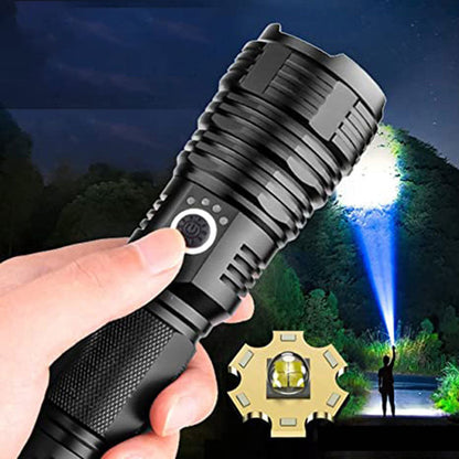 🔦 IDEIG KORLÁTOZOTT 49% KEDVEZMÉNY! ✨ Szuperfényes újratölthető zseblámpa – 25 W, vízálló, zoom, 7 stílus ⚡