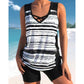Lorrvek Dámský tankini set s kontrolou břicha | Vestavěná podprsenka + boho kraťasy | S–3XL (UK8–20) | Pláž a léto