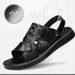 👞 Férfi bőr szandál – Beltéri és kültéri használatra | Lélegző és kényelmes