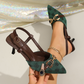 Lorrvek Dámské lodičky se špičatou špičkou | Elegantní sandal s kovovm řetízkem | EU 36–43 | Společnost a léto