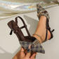 Lorrvek Dámské lodičky se špičatou špičkou | Elegantní sandal s kovovm řetízkem | EU 36–43 | Společnost a léto