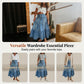 👗 Džínová maxi sukně – vysoký pas, vrstvená, áčkového střihu, s knoflíky vpředu ✨