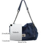 Retro džínová crossbody taška s velkou kapacitou – kovové detaily, lehká a stylová