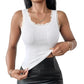 Dámské, tenké, bezkrkové tílko ribbed cami s integrovanými košíčky a krajkou