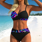 bulgaranest 🌺👙 Dvoudílné bikiny s potiskem | Push-up efekt + křížový design | S–2XL | 9 barev + 🎁 Náhrdelník zdarma