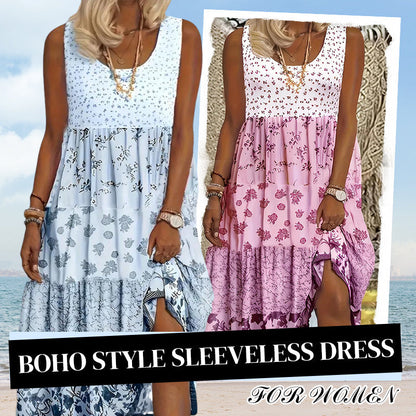 Dámské šaty bez rukávů v boho stylu