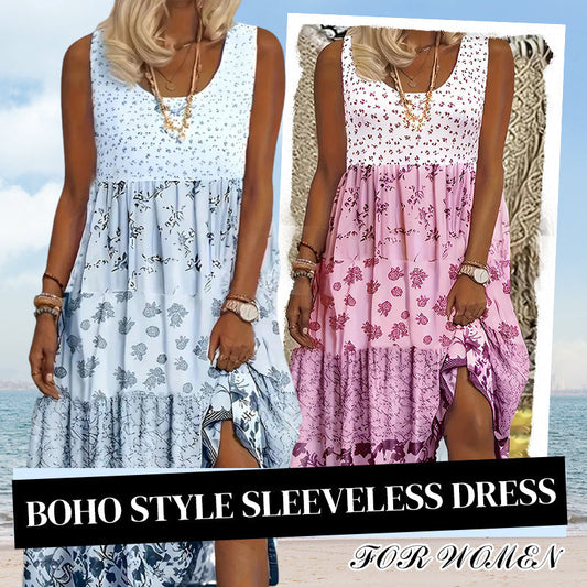 Dámské šaty bez rukávů v boho stylu