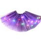Lorrvek LED Tutu sukně s flitry | Třívrstvý tyl + elastický pas | Děti 3–8 let & Dospělé | Oslava a tanec