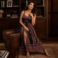 Dámské plus size boho šaty s ramínky na maxi