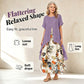 Dámské vrstvené šaty s květinovým potiskem – volný střih, boho styl – M–5XL – léto / pláž