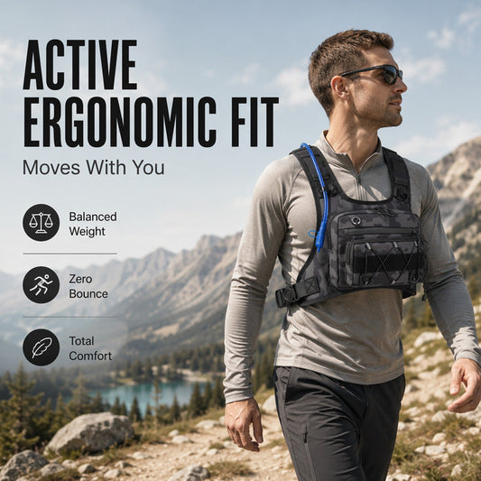 Lorrvek Taktický hrudní vak | Voděodorná Oxford tkanina + ergonomický střih | Univerzální | Outdoor a cyklistika
