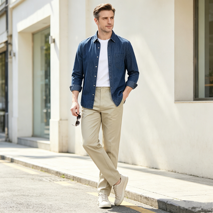 🎉 Výprodej 2026 — Přes 28 400 prodaných kusů!💞 Pánské slim-fit kalhoty s elastickým pasem – pohodlné 👖