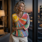 ✨Dámská retro patchwork halenka s V-výstřihem – Umělecký styl a bezstarostná každodenní elegance 🌸