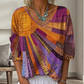 ✨Dámská retro patchwork halenka s V-výstřihem – Umělecký styl a bezstarostná každodenní elegance 🌸