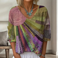 ✨Dámská retro patchwork halenka s V-výstřihem – Umělecký styl a bezstarostná každodenní elegance 🌸