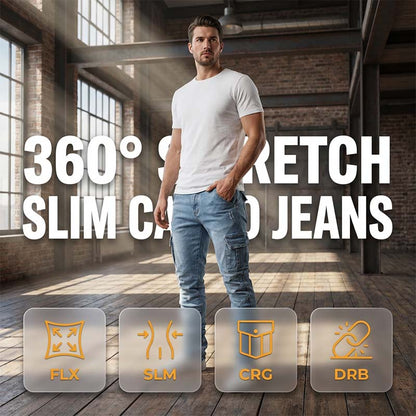 Slim Fit džínové cargo kalhoty