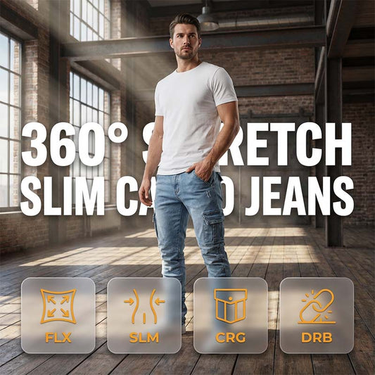 Slim Fit džínové cargo kalhoty