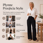 🤎✨ Sametové rozšířené kalhoty s jemnými proužky, vysoký pas, přední knoflíky, klasický střih — zralá elegance, štíhlá, rafinovaná
