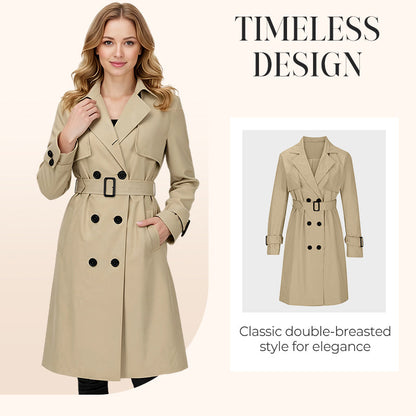 🍂 Dámský dvouřadový trenčkot – Nadčasová elegance & bezstarostný podzimní styl