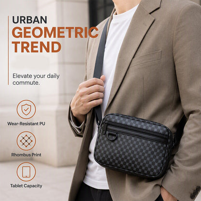 Pánská crossbody kabelka ze čtvercové PU kůže