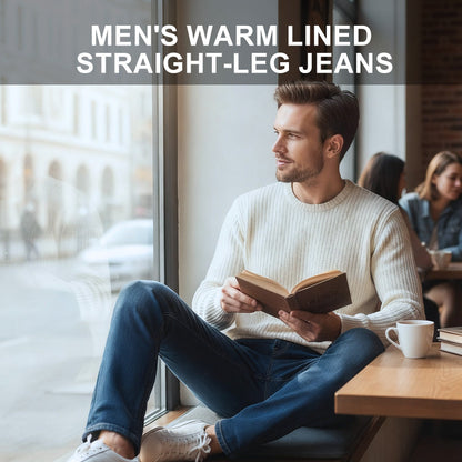 👖Pánské teplé zateplené džíny s rovným střihem