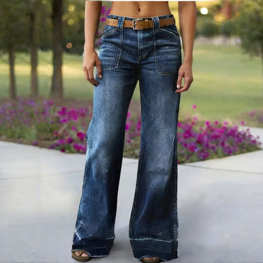 👖✨Bestseller – Dámské retro zvonové džíny s kapsami