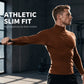 Pánský slim fit top s falešným rolákem