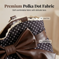 Dámská elegantní kabelka přes rameno s puntíky, krajkou a mašlí