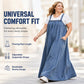 Dámské oversized casual denimové šaty na ramínka maxi