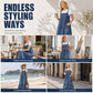 Dámské oversized casual denimové šaty na ramínka maxi