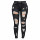 Dámské džíny s vysokým pasem, roztrhané, skinny, distressed, strečové denimové kalhoty
