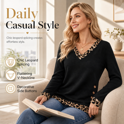 👚✨Dámský pletený top s V-výstřihem a dlouhým rukávem