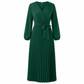 👗✨Dámské elegantní maxi šaty s překříženým výstřihem do V a plisováním✨