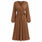 👗✨Dámské elegantní maxi šaty s překříženým výstřihem do V a plisováním✨